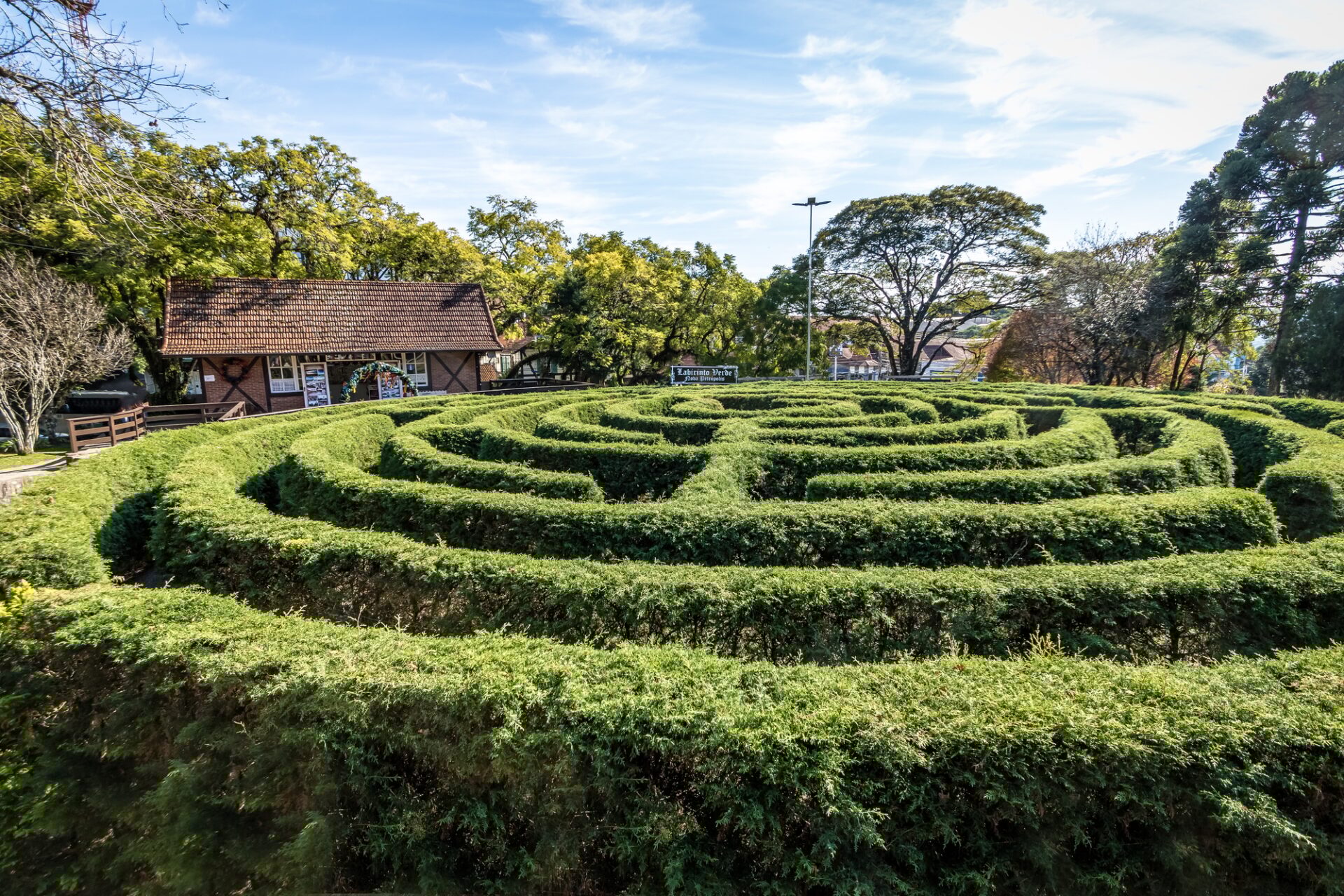 Labyrinthe verte labyrinthe (Labirinto Verde) à Main Square - Nova Petropolis, Rio Grande Do Sul, Brésil